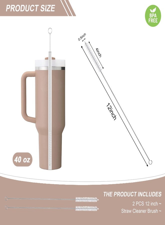 CIDYAUST Straw Brush Cleaner Extra Long 12inch, Straw Cleaners for Baby Bottles,Stainless/Glass/Metal Straws and Sippy Cups,Straw Cleaner Brush Extra Long for 40/30/20 oz Stanley Mugs. - Image 2